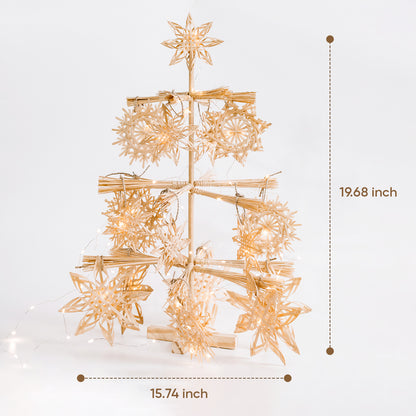 Set Bamboo Christmas tree with 22 pcs weaving ornaments