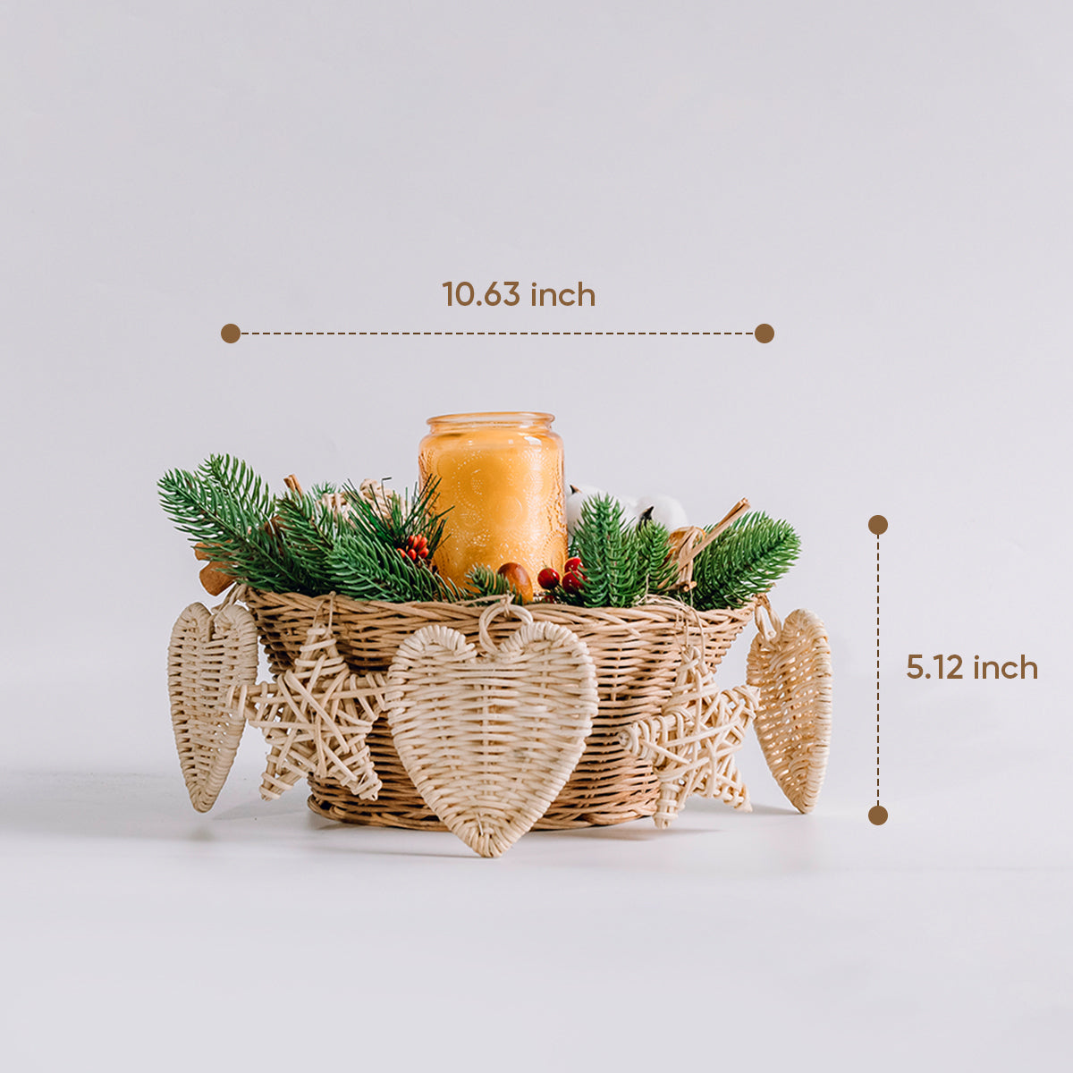 Set Christmas rattan 14 items for scented candles