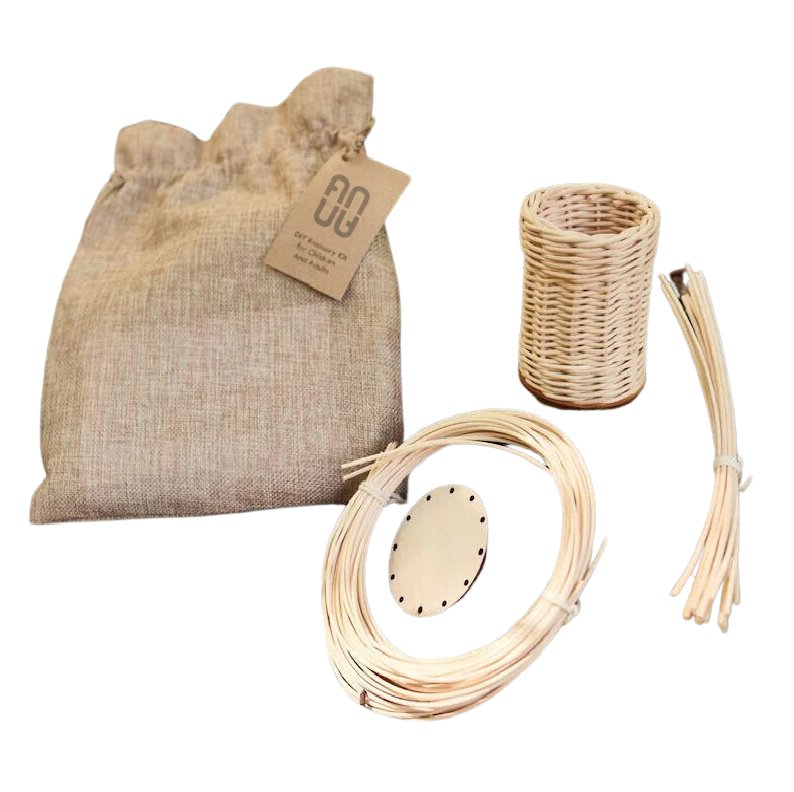 DIY Basketry Kit for Beginners - Pencil/Brush Holder - Rattan - Artisanal Homes