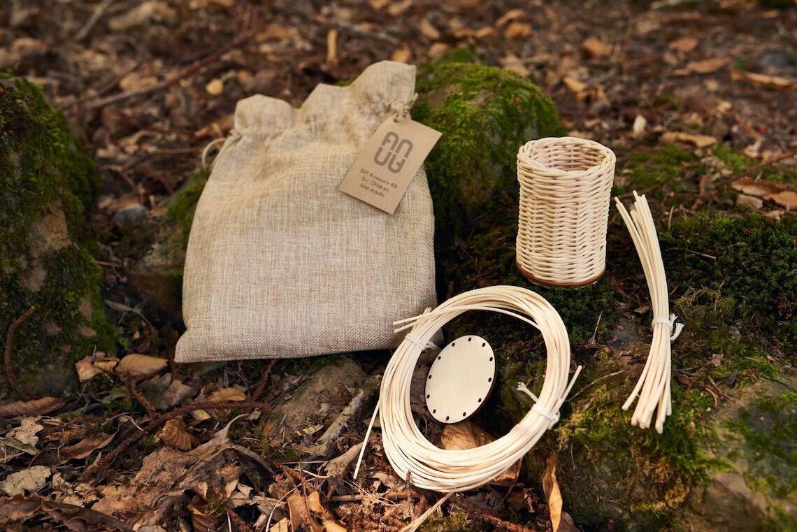 DIY Basketry Kit for Beginners - Pencil/Brush Holder - Rattan - Artisanal Homes