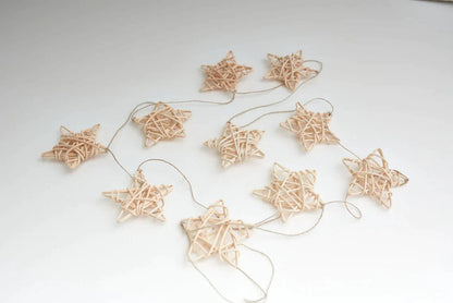 DIY Craft Kit for Beginners - Star Garland ( 10 pcs ) - Rattan - Artisanal Homes