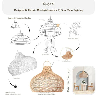 Pendant Light - Camau - Rattan - Artisanal Homes