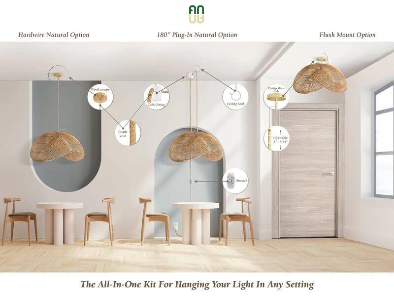 Pendant Light - Langbiang - Rattan - Artisanal Homes