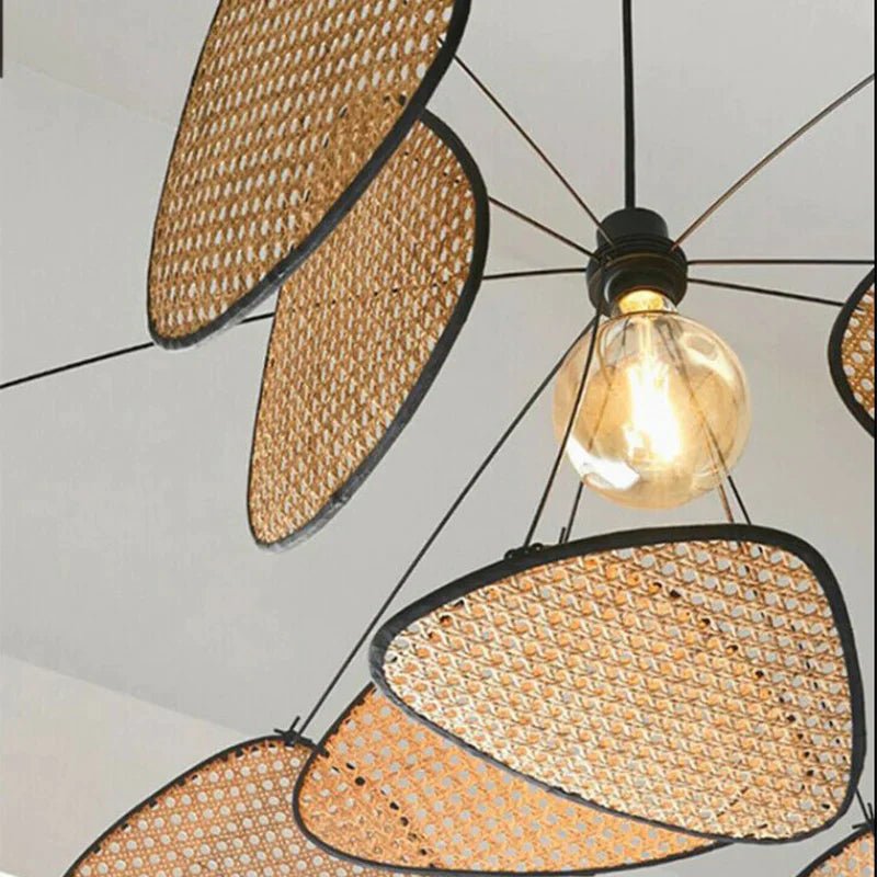 Pendant Light - Retro Chandelier - Bamboo and Rattan - Artisanal Homes