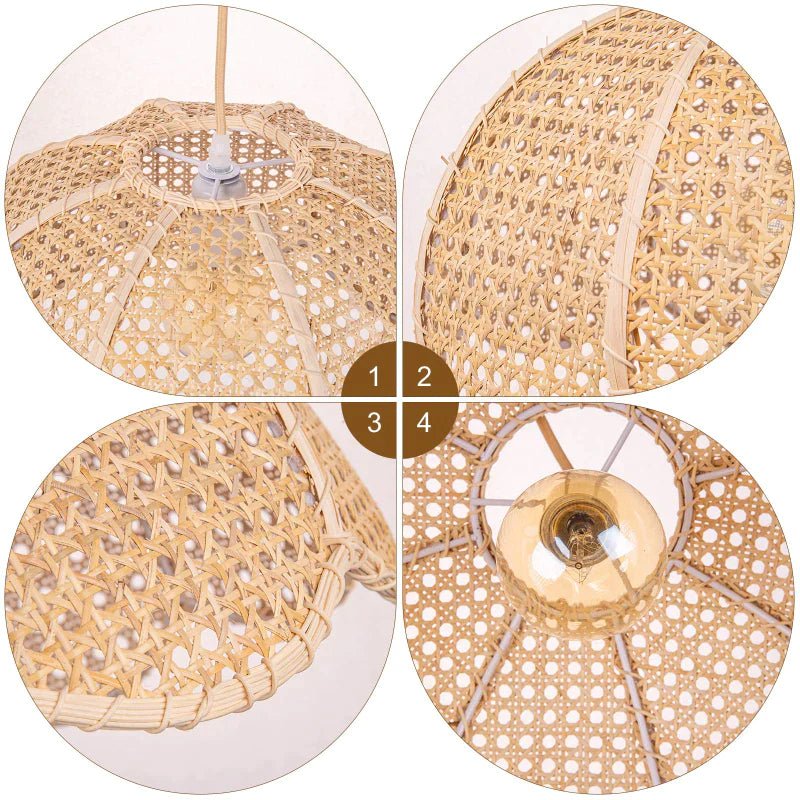 Pendant Light - Scalloped Dome - Rattan - Artisanal Homes