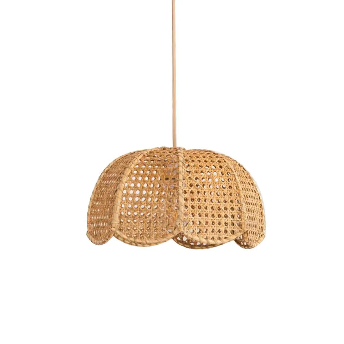 Pendant Light - Scalloped Dome - Rattan - Artisanal Homes