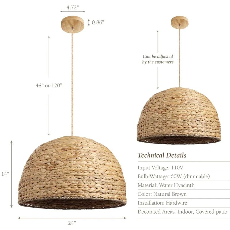 Pendant light - Weave Bowl - Seagrass - Artisanal Homes