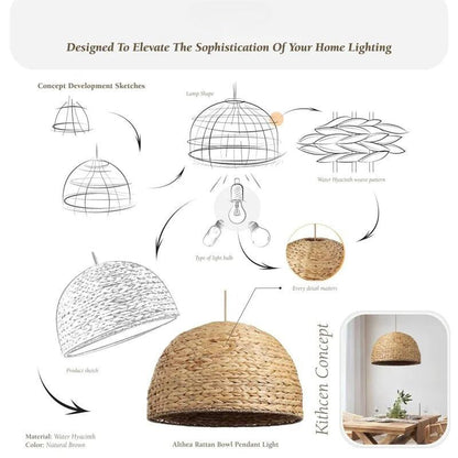 Pendant light - Weave Bowl - Seagrass - Artisanal Homes