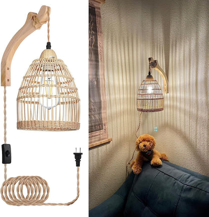 Wall Light - PanRang - Rattan - Artisanal Homes