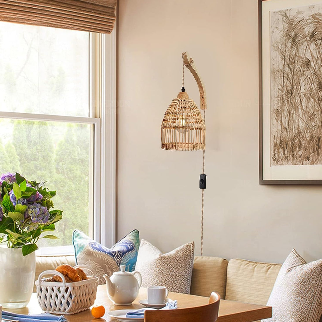 Wall Light - PanRang - Rattan - Artisanal Homes